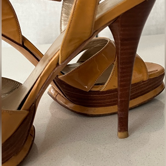 Stuart Wietzman Tan Leather Platform High Heel Size 8.5 - Picture 9 of 11